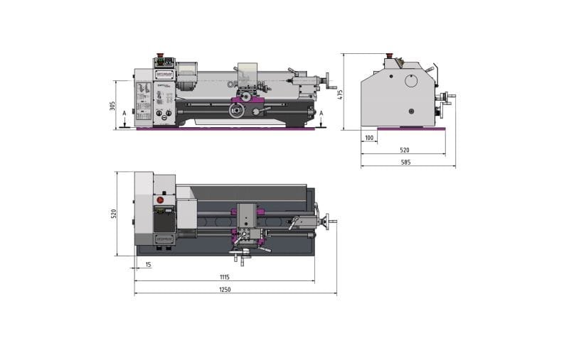 TORNO P/METAL OPTI TU2506 400V. D 240 x 500 G (400V) - Image 2