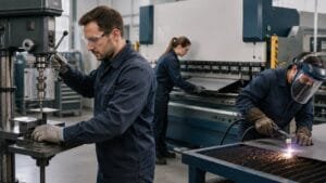 Seguridad en maquinaria para metal: taladro, plegadora y plasma